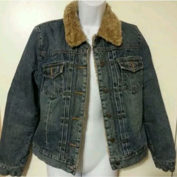 GAP WARM FUR JACKET PETITE SMALL - Picture 1 of 3